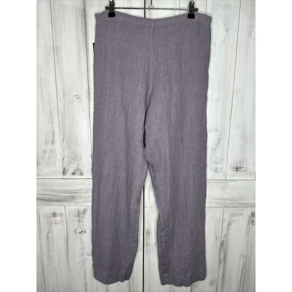 NWT WOMENS BRYN WALKER HEAVY LINEN FLAT FRONT ELASTIC WAIST...